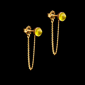 Conus Studs in Peridot