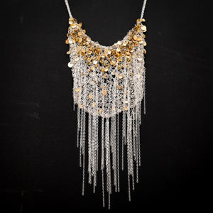 Glittering Necklace - 14 karat gold sequins