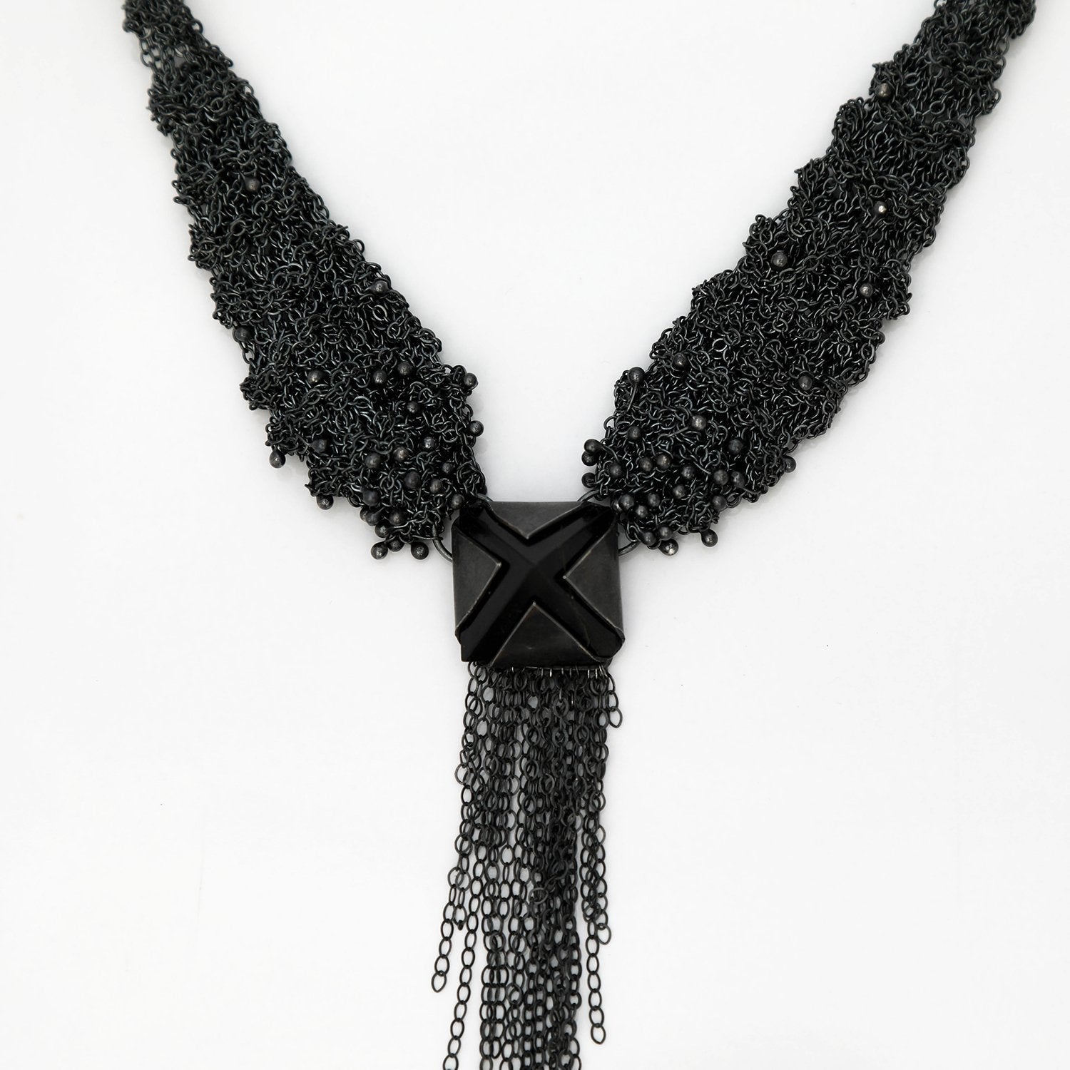 Onyx Pyramid Necklace Shrine Jewelry
